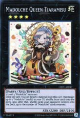 This is an image for the product Madolche Queen Tiaramisu that has a rarity of Super Rare in the Creation Pack 05 with a card code of CR05-AE047 that is available on the TEKKX Product website.