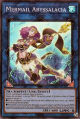 This is an image for the product Mermail Abyssalacia that has a rarity of Super Rare in the Creation Pack 05 with a card code of CR05-AE124 that is available on the TEKKX Product website.