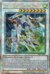 This is an image for the product Crystal Wing Synchro Dragon that has a rarity of Quarter Century Secret Rare in the Creation Pack 06 with a card code of CR06-AE030 that is available on the TEKKX Product website.