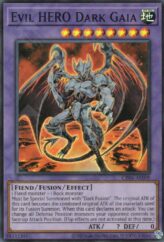 This is an image for the product Evil HERO Dark Gaia that has a rarity of Super Rare in the Creation Pack 06 with a card code of CR06-AE009 that is available on the TEKKX Product website.
