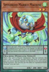 This is an image for the product Speedroid Marble Machine that has a rarity of Super Rare in the Creation Pack 06 with a card code of CR06-AE018 that is available on the TEKKX Product website.