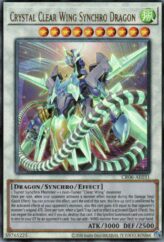 This is an image for the product Crystal Clear Wing Synchro Dragon that has a rarity of Ultimate Rare in the Creation Pack 06 with a card code of CR06-AE031 that is available on the TEKKX Product website.