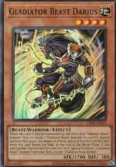 This is an image for the product Gladiator Beast Darius that has a rarity of Super Rare in the Creation Pack 06 with a card code of CR06-AE051 that is available on the TEKKX Product website.