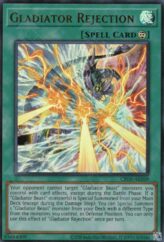 This is an image for the product Gladiator Rejection that has a rarity of Ultra Rare in the Creation Pack 06 with a card code of CR06-AE069 that is available on the TEKKX Product website.