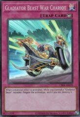 This is an image for the product Gladiator Beast War Chariot that has a rarity of Super Rare in the Creation Pack 06 with a card code of CR06-AE070 that is available on the TEKKX Product website.