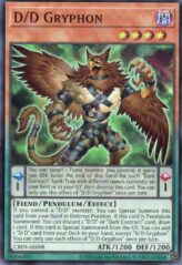 This is an image for the product D/D Gryphon that has a rarity of Super Rare in the Creation Pack 09 with a card code of CR09-AE008 that is available on the TEKKX Product website.
