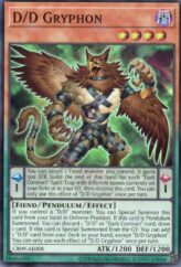 This is an image for the product D/D Gryphon that has a rarity of Super Rare in the Creation Pack 09 with a card code of CR09-AE008 that is available on the TEKKX Product website.