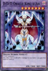This is an image for the product D/D/D Oracle King d'Arc that has a rarity of Common in the Creation Pack 09 with a card code of CR09-AE016 that is available on the TEKKX Product website.