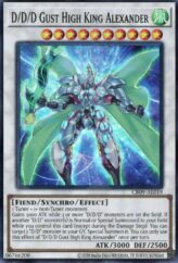 This is an image for the product D/D/D Gust High King Alexander that has a rarity of Super Rare in the Creation Pack 09 with a card code of CR09-AE019 that is available on the TEKKX Product website.