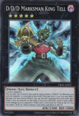 This is an image for the product D/D/D Marksman King Tell that has a rarity of Super Rare in the Creation Pack 09 with a card code of CR09-AE021 that is available on the TEKKX Product website.