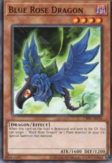 This is an image for the product Blue Rose Dragon that has a rarity of Common in the Creation Pack 09 with a card code of CR09-AE035 that is available on the TEKKX Product website.