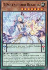 This is an image for the product TiSolfachord Beautia that has a rarity of Common in the Creation Pack 09 with a card code of CR09-AE066 that is available on the TEKKX Product website.