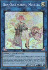 This is an image for the product GranSolfachord Musecia that has a rarity of Super Rare in the Creation Pack 09 with a card code of CR09-AE068 that is available on the TEKKX Product website.