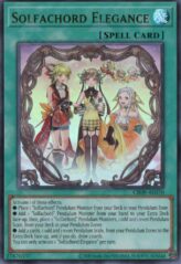 This is an image for the product Solfachord Elegance that has a rarity of Ultra Rare in the Creation Pack 09 with a card code of CR09-AE070 that is available on the TEKKX Product website.