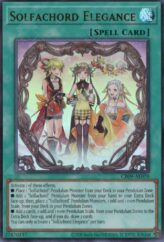 This is an image for the product Solfachord Elegance that has a rarity of Ultra Rare in the Creation Pack 09 with a card code of CR09-AE070 that is available on the TEKKX Product website.