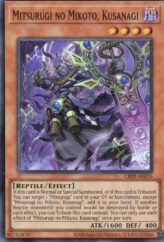 This is an image for the product Mitsurugi no Mikoto, Kusanagi that has a rarity of Super Rare in the Creation Pack 09 with a card code of CR09-AE076 that is available on the TEKKX Product website.