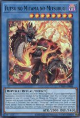 This is an image for the product Futsu no Mitama no Mitsurugi that has a rarity of Super Rare in the Creation Pack 09 with a card code of CR09-AE081 that is available on the TEKKX Product website.