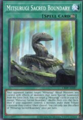 This is an image for the product Mitsurugi Sacred Boundary that has a rarity of Common in the Creation Pack 09 with a card code of CR09-AE087 that is available on the TEKKX Product website.