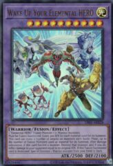 This is an image for the product Wake Up Your Elemental HERO that has a rarity of Ultra Rare in the Duel-Ignition Deck: HERO with a card code of DI01-AE028 that is available on the TEKKX Product website.