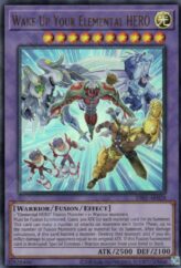 This is an image for the product Wake Up Your Elemental HERO that has a rarity of Ultra Rare in the Duel-Ignition Deck: HERO with a card code of DI01-AE028 that is available on the TEKKX Product website.