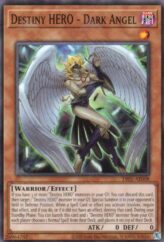 This is an image for the product Destiny HERO - Dark Angel that has a rarity of Common in the Duel-Ignition Deck: HERO with a card code of DI01-AE008 that is available on the TEKKX Product website.
