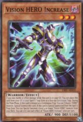 This is an image for the product Vision HERO Increase that has a rarity of Common in the Duel-Ignition Deck: HERO with a card code of DI01-AE010 that is available on the TEKKX Product website.