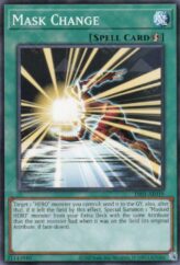 This is an image for the product Mask Change that has a rarity of Common in the Duel-Ignition Deck: HERO with a card code of DI01-AE019 that is available on the TEKKX Product website.
