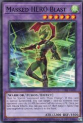This is an image for the product Masked HERO Blast that has a rarity of Common in the Duel-Ignition Deck: HERO with a card code of DI01-AE033 that is available on the TEKKX Product website.