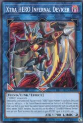 This is an image for the product Xtra HERO Infernal Devicer that has a rarity of Common in the Duel-Ignition Deck: HERO with a card code of DI01-AE036 that is available on the TEKKX Product website.