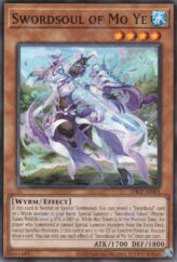 This is an image for the product Swordsoul of Mo Ye that has a rarity of Common in the Duel-Ignition Deck: Swordsoul with a card code of DI02-AE001 that is available on the TEKKX Product website.