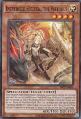 This is an image for the product Incredible Ecclesia, the Virtuous that has a rarity of Common in the Duel-Ignition Deck: Swordsoul with a card code of DI02-AE004 that is available on the TEKKX Product website.