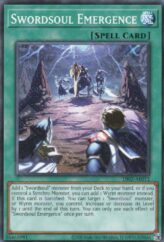 This is an image for the product Swordsoul Emergence that has a rarity of Common in the Duel-Ignition Deck: Swordsoul with a card code of DI02-AE012 that is available on the TEKKX Product website.