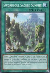 This is an image for the product Swordsoul Sacred Summit that has a rarity of Common in the Duel-Ignition Deck: Swordsoul with a card code of DI02-AE013 that is available on the TEKKX Product website.