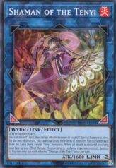 This is an image for the product Shaman of the Tenyi that has a rarity of Common in the Duel-Ignition Deck: Swordsoul with a card code of DI02-AE031 that is available on the TEKKX Product website.