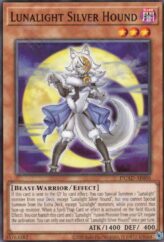 This is an image for the product Lunalight Silver Hound that has a rarity of Common in the Duelist's Advance with a card code of DUAD-AE006 that is available on the TEKKX Product website.