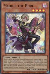 This is an image for the product Medius the Pure that has a rarity of Super Rare in the Duelist's Advance with a card code of DUAD-AE008 that is available on the TEKKX Product website.