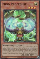 This is an image for the product Mind Procedure that has a rarity of Super Rare in the Duelist's Advance with a card code of DUAD-AE015 that is available on the TEKKX Product website.
