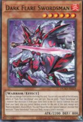 This is an image for the product Dark Flare Swordsman that has a rarity of Rare in the Duelist's Advance with a card code of DUAD-AE019 that is available on the TEKKX Product website.
