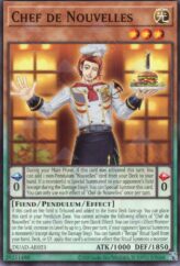 This is an image for the product Chef de Nouvelles that has a rarity of Common in the Duelist's Advance with a card code of DUAD-AE023 that is available on the TEKKX Product website.