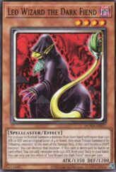 This is an image for the product Leo Wizard the Dark Fiend that has a rarity of Common in the Duelist's Advance with a card code of DUAD-AE027 that is available on the TEKKX Product website.