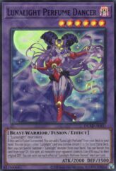 This is an image for the product Lunalight Perfume Dancer that has a rarity of Super Rare in the Duelist's Advance with a card code of DUAD-AE031 that is available on the TEKKX Product website.