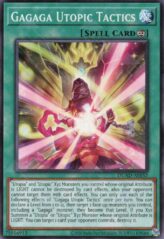 This is an image for the product Gagaga Utopic Tactics that has a rarity of Common in the Duelist's Advance with a card code of DUAD-AE052 that is available on the TEKKX Product website.