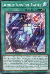 This is an image for the product Artmage Vandalism -Assault- that has a rarity of Common in the Duelist's Advance with a card code of DUAD-AE057 that is available on the TEKKX Product website.