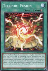 This is an image for the product Teleport Fusion that has a rarity of Common in the Duelist's Advance with a card code of DUAD-AE060 that is available on the TEKKX Product website.