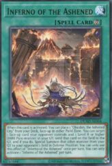 This is an image for the product Inferno of the Ashened that has a rarity of Rare in the Duelist's Advance with a card code of DUAD-AE064 that is available on the TEKKX Product website.