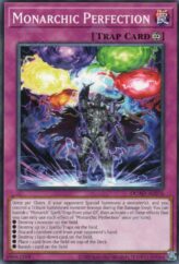 This is an image for the product Monarchic Perfection that has a rarity of Common in the Duelist's Advance with a card code of DUAD-AE076 that is available on the TEKKX Product website.