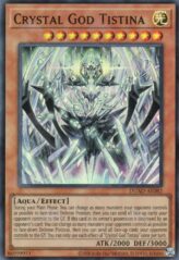 This is an image for the product Crystal God Tistina that has a rarity of Super Rare in the Duelist's Advance with a card code of DUAD-AE082 that is available on the TEKKX Product website.