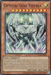This is an image for the product Crystal God Tistina that has a rarity of Super Rare in the Duelist's Advance with a card code of DUAD-AE082 that is available on the TEKKX Product website.