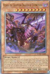 This is an image for the product Veidos the Eruption Dragon of Extinction that has a rarity of Ultimate Rare in the Duelist's Advance with a card code of DUAD-AE089 that is available on the TEKKX Product website.
