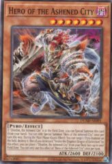 This is an image for the product Hero of the Ashened City that has a rarity of Common in the Duelist's Advance with a card code of DUAD-AE091 that is available on the TEKKX Product website.